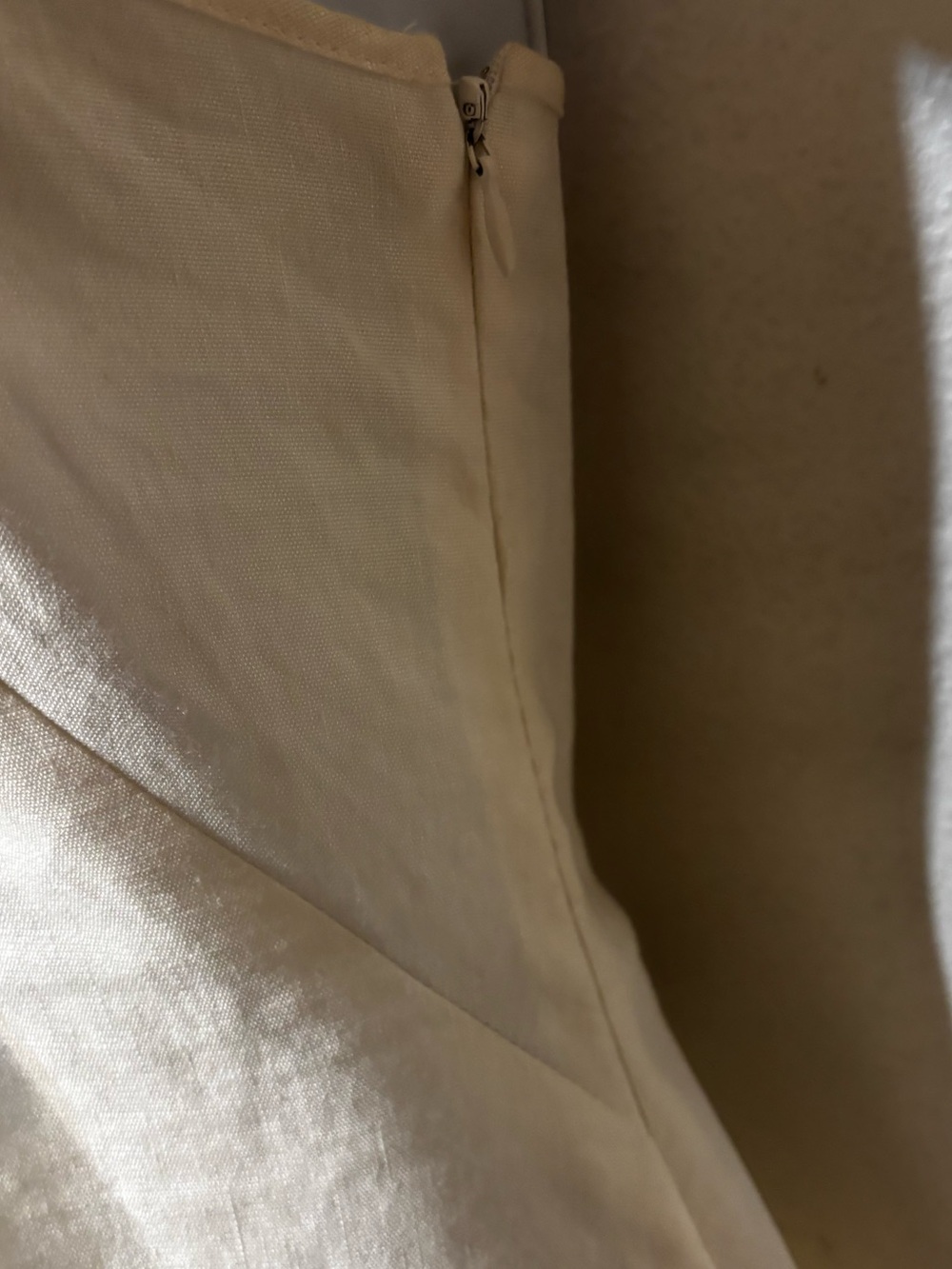 BCBGMAXAZRIA Linen Blend Halter Lace Up Midi Dress Ivory Cream Size 8 - Picture 5 of 7